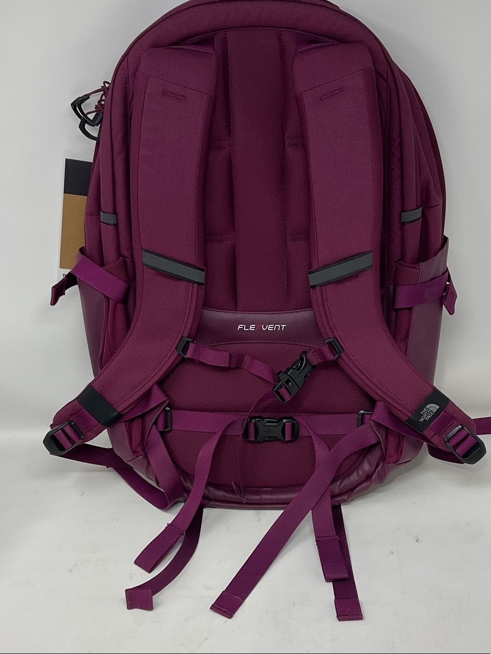 The North Face Backpack in Plum with Bright Red Accents - Picture 2 of 4